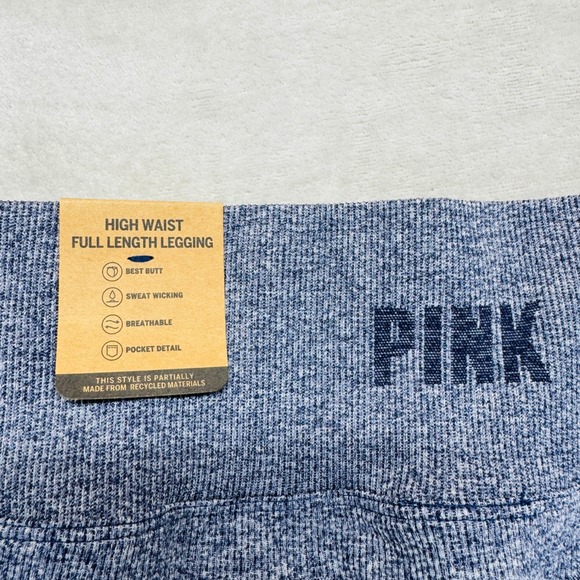 PINK Leggings Womens Large‎ Blue Gray High Waisted Full Length Activewear NWT - Picture 10 of 15